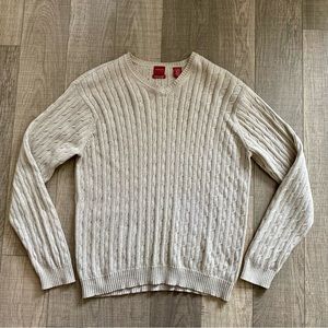 Cashmere and cotton cream cableknit